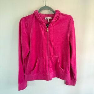Juicy Couture Fuchsia velour zip sweatshirt Large